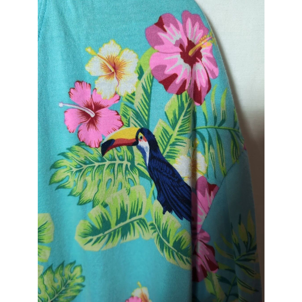 Victoria Secrets Secret Treasures Floral Nightgown Aqua Floral Tucan - Picture 2 of 7